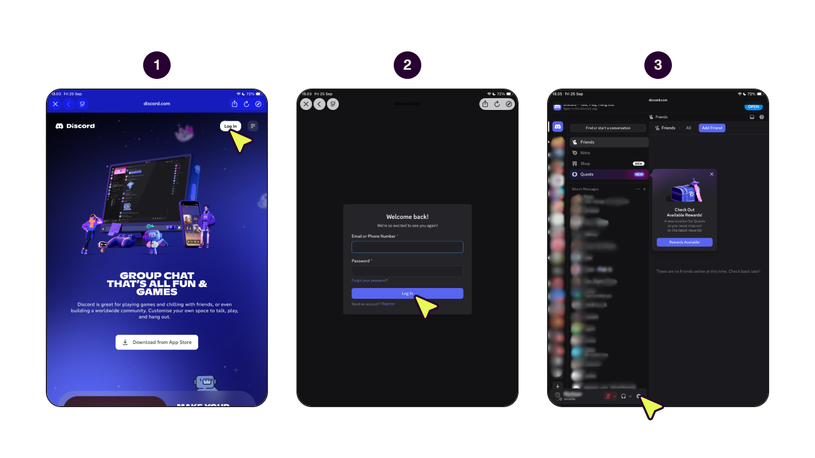 ขั้นตอนการแลกรหัสวอเชอร์ Discord Nitro Monthly บนเว็บไซต์ Discord (1/2)